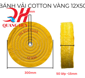 Bánh vải cotton vàng 12*50