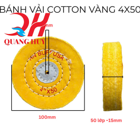 Bánh vải cotton vàng 4*50