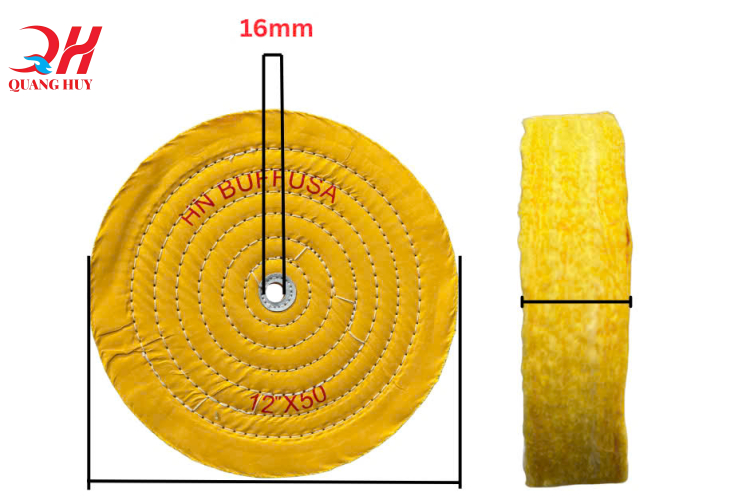Bánh vải cotton vàng 12*50