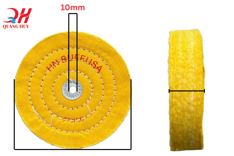 Bánh vải cotton vàng 7*50